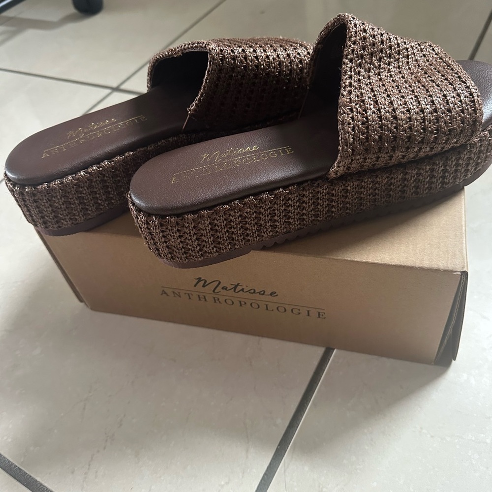🆕 in Box Anthropologie Matisse Montego platform slides - Picture 7 of 9